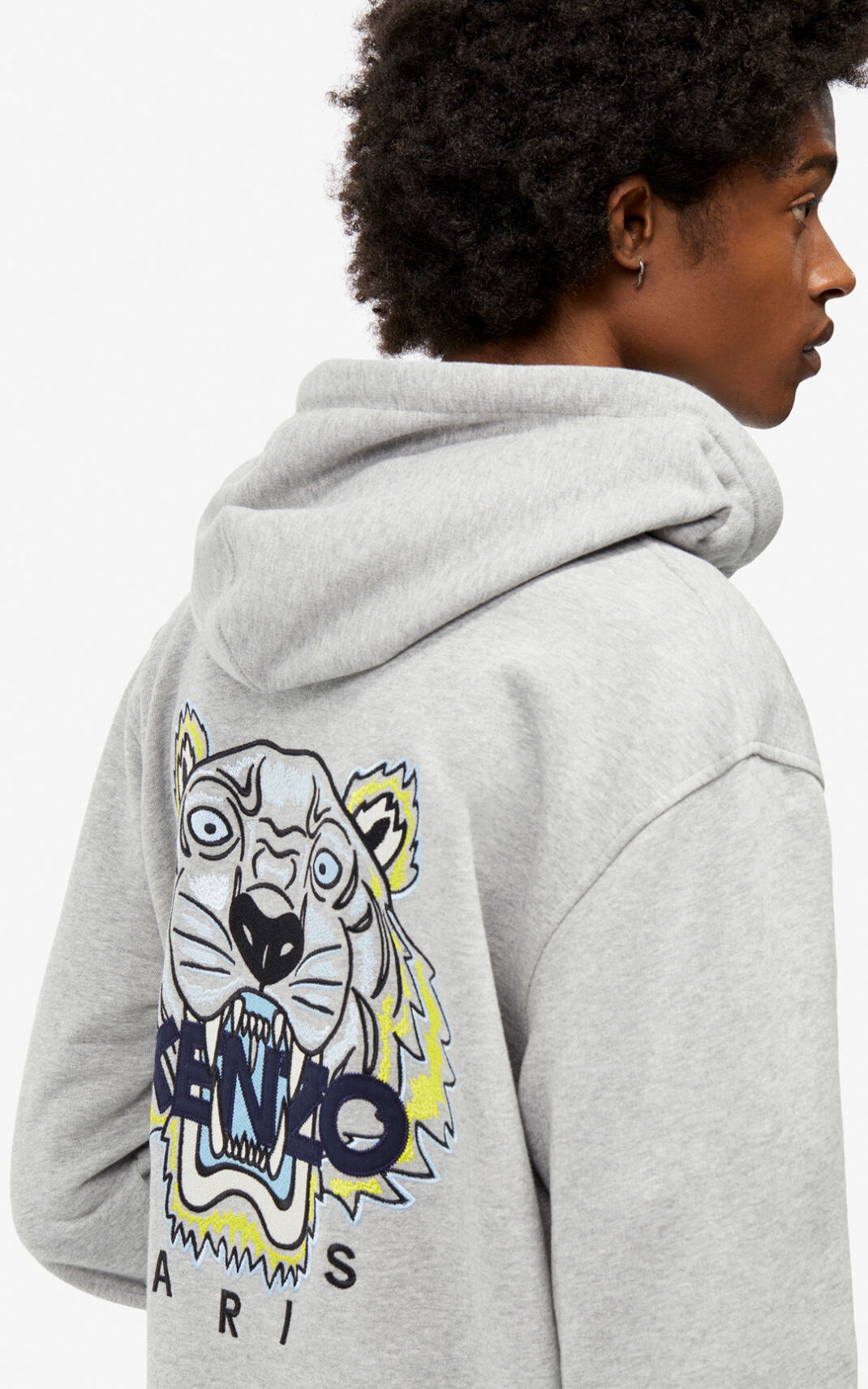 Sudadera Kenzo Tiger zipped Hombre Gris MVH213574